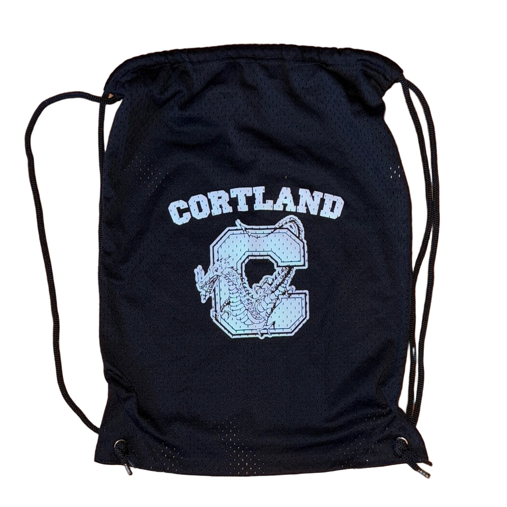 SUNY Cortland Black Drawstring Backpack